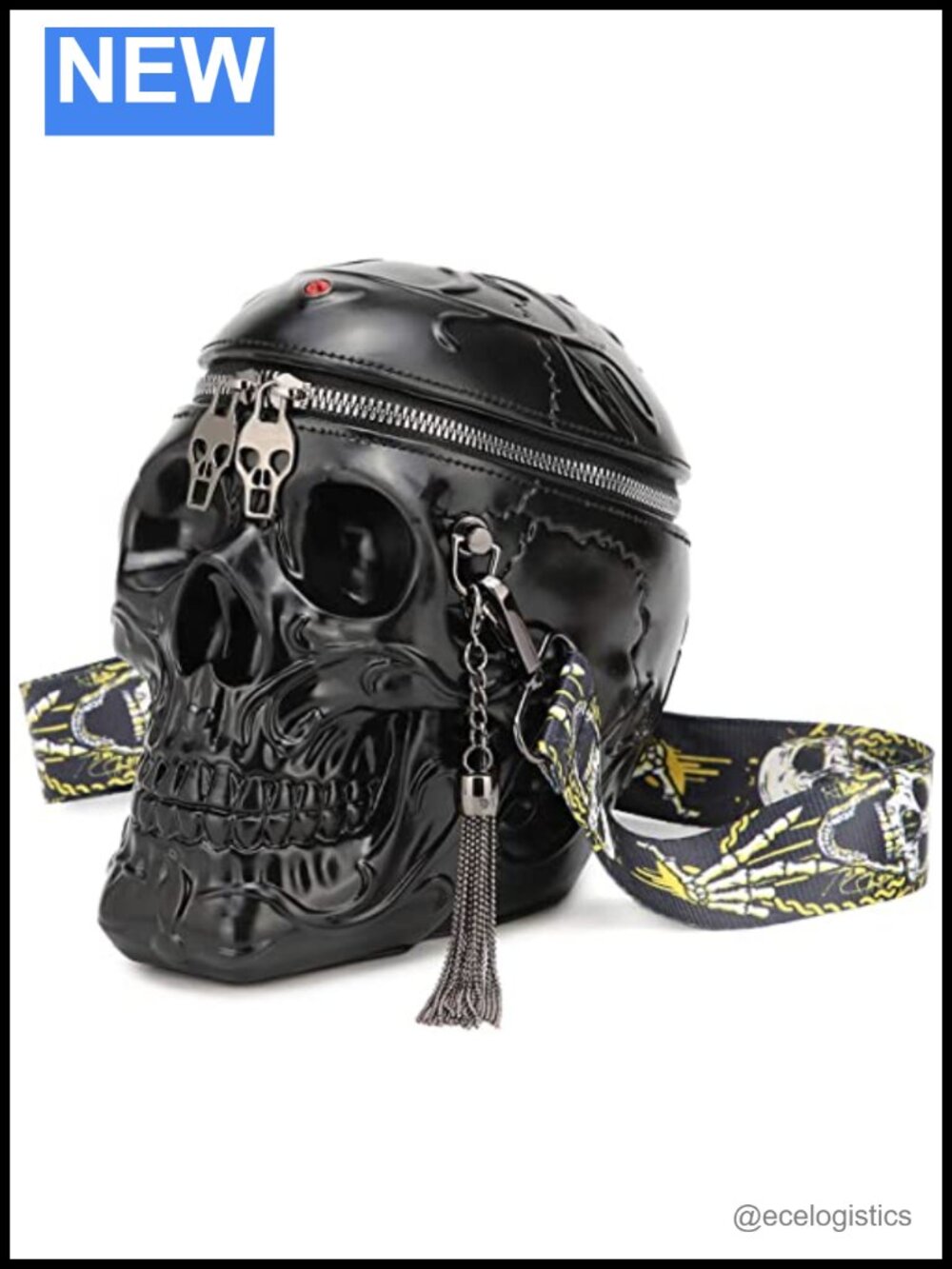 PVC Skull Shoulder Bag Handbag Crossbody Purse for Women